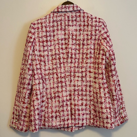 Nanette Lepore Pink and White Tweed Blazer - Picture 5 of 7